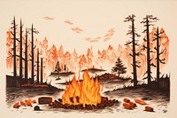 Camp fire outdoors bonfire nature. AI generated Image by rawpixel.