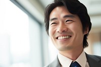 Japanese office worker portrait smile tie. AI generated Image by rawpixel.