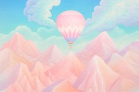 Balloon backgrounds mountain outdoors. AI generated Image by rawpixel.