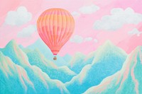 Balloon backgrounds mountain aircraft. AI generated Image by rawpixel.