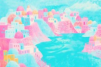 Santorini art backgrounds painting. AI generated Image by rawpixel.