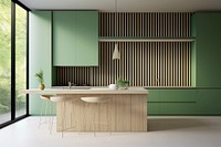 Kitchen furniture table green. AI generated Image by rawpixel.
