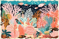 Great Barrier Reef nature painting outdoors. AI generated Image by rawpixel.