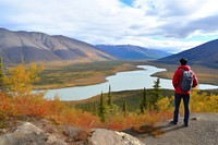 Yukon national park hiking backpacking wilderness. AI generated Image by rawpixel.