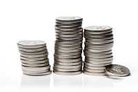 Coin stacks coin silver money. AI generated Image by rawpixel.