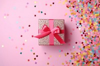 Open gift box celebration confetti pink. AI generated Image by rawpixel.