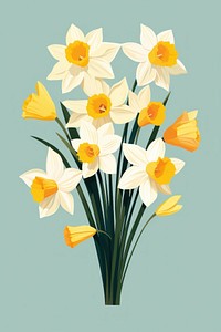 Daffodil bouquet flower plant inflorescence. AI generated Image by rawpixel.