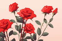 Rose flowers plant red inflorescence. AI generated Image by rawpixel.