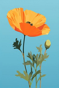 California poppy flower plant inflorescence. AI generated Image by rawpixel.