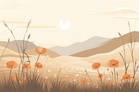 Flowers field landscape backgrounds grassland. AI generated Image by rawpixel.