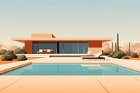 Minimal modern pool villa architecture building house. AI generated Image by rawpixel.