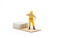 Construction worker in pose hardhat helmet box. AI generated Image by rawpixel.