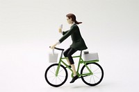 Female in office outfit riding a bicycle vehicle cycling sports. AI generated Image by rawpixel.