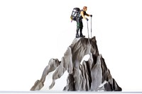 Hiker climing the mountain backpack outdoors walking. AI generated Image by rawpixel.