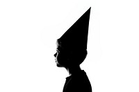 Boy wearing a birthday hat silhouette portrait white. AI generated Image by rawpixel.