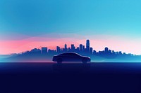 City horizon city car architecture. AI generated Image by rawpixel.