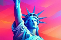 Liberty statue ultra close up portrait sculpture art red. AI generated Image by rawpixel.