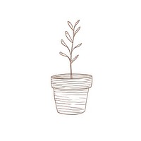 Plant in pot drawing sketch line. AI generated Image by rawpixel.