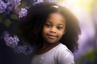 Black little girl portrait smile photo. AI generated Image by rawpixel.