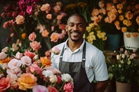 American male florist flower cheerful standing. AI generated Image by rawpixel.