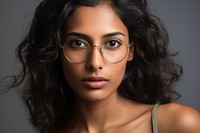 Indian woman with glasses portrait adult photo. AI generated Image by rawpixel.