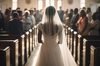 Wedding married indoors dress. 