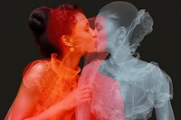 Women kissing portrait adult photo. AI generated Image by rawpixel.