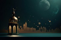 Muslim mosque moon architecture astronomy. AI generated Image by rawpixel.