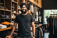 Sikh wearing a t-shirt adult store day. AI generated Image by rawpixel.