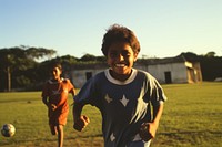 Group of boy football portrait outdoors. AI generated Image by rawpixel.