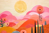 Garden sunset art backgrounds painting. AI generated Image by rawpixel.