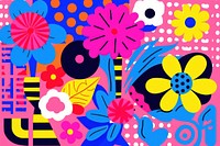 Abstract memphis summer flowers background pattern backgrounds yellow. AI generated Image by rawpixel.
