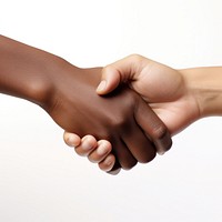 Handshake finger white background togetherness. AI generated Image by rawpixel.