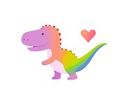 Dinosaur holding rainbow heart animal representation creativity. AI generated Image by rawpixel.