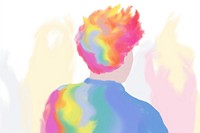 Rainbow abstract painting adult. AI generated Image by rawpixel.