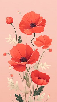 Floral flower poppy plant. AI generated Image by rawpixel.