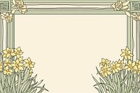 Decorative daffodil frame backgrounds pattern flower. AI generated Image by rawpixel.