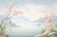 Painting of cleaves border outdoors nature flower. AI generated Image by rawpixel.