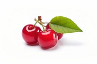 Three cherries cherry fruit plant. AI generated Image by rawpixel.