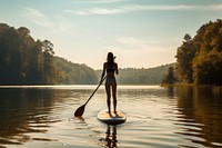 SUP board oars recreation outdoors. AI generated Image by rawpixel.