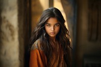 Indian young girl portrait skin photo. AI generated Image by rawpixel.