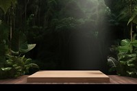 Product presentation with a wooden podium forest nature plant. AI generated Image by rawpixel.