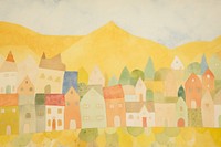 Village backgrounds painting art. AI generated Image by rawpixel.
