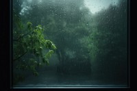 A tree through a rain covered window nature plant transparent. AI generated Image by rawpixel.