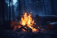Campfire bonfire tranquility fireplace. AI generated Image by rawpixel.
