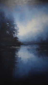 Lake outdoors painting nature. AI generated Image by rawpixel.