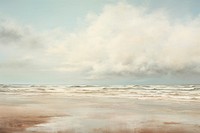 Beach landscape outdoors painting. AI generated Image by rawpixel.