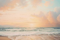 Beach landscape outdoors painting. 