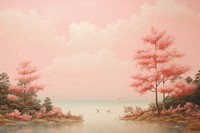 Christmas painting landscape outdoors. AI generated Image by rawpixel.