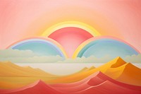 Rainbow painting landscape nature. AI generated Image by rawpixel.